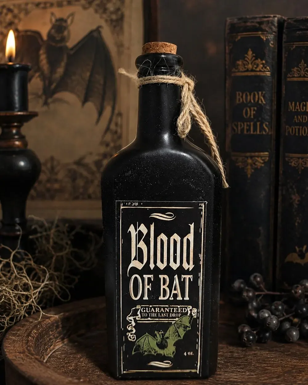 Blood of Bat Halloween Apothecary Potion Bottle Decoration Witch Gothic